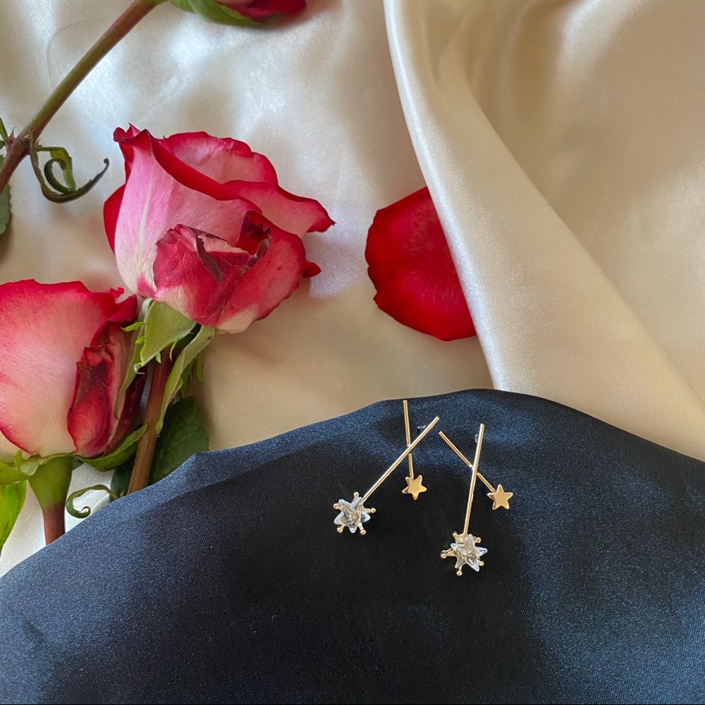 💙Sterling Silver Post Glass Cross Earrings - Picture 7 of 12